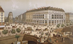 Udsigt over stormagasinet "La Belle Jardiniere" og Pont Neuf, ca. 1870-80